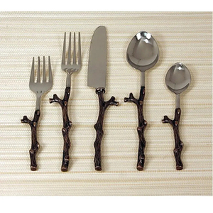 Premium Cutlery Set in Stainless Steel with Sleek Grey Handle Perfect for Home Dining <b>Flatware</b> and Elegant Weddings in India - Product Image 6