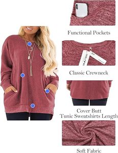Sudaderas Casuales de Manga Larga con Bolsillos y Forro Polar Ecológico para Mujer, Tallas Grandes, Gran Venta - Product Image 2