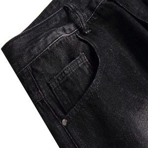 Pantalones Cortos Vaqueros Casuales de Color Sólido Personalizados para Hombre - Pantalones Cortos de Verano de Alta Calidad, Lavados al Ácido Vintage, Transpirables y de Secado Rápido, 100% Algodón - Product Image 3