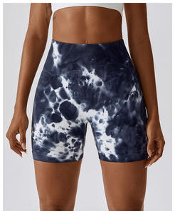 กางเกงขาสั้นเอวสูงผู้หญิง ลายมัดย้อม ไร้ตะเข็บ 18 สี กางเกงออกกำลังกายรัดรูป ระบายอากาศดี ยกกระชับสะโพก กางเกงโยคะ กางเกงออกกำลังกายแบบใหม่ - Product Image 2