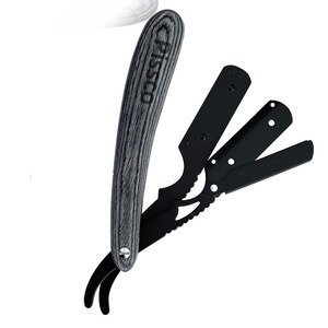 Navaja de Afeitar Plegable de Acero Inoxidable para Barbería, con Cuchillas Intercambiables, Fabricada por Pissco - Product Image 4