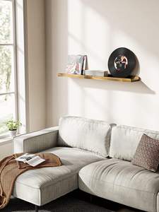 Floating Shelves Wood Hanging Wall Shelves for Storage Wall Mounted Shelves for <b>Bathroom</b> Living Room Kitchen, Bedroom - Product Image 2