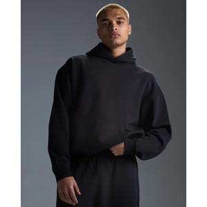 Sudadera con capucha para hombre negra hecha a medida 100% algodón con serigrafía 450GSM Streetwear Pullover Sudadera con capucha de alta calidad para hombre - Product Image 3