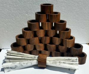 แหวนผ้าเช็ดปากทรงกลมทำจากไม้รอยัลหรูหรา2025สำหรับงานแต่งงานและปาร์ตี้ร้านอาหารตะวันตกมีคุณลักษณะ - Product Image 2