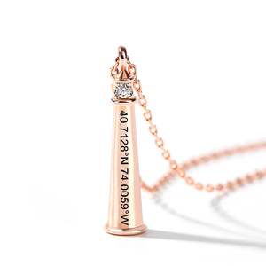 Jeulia Guiding Light Lighthouse Design Round Cut Personalized Sterling Silver Fashion Pendant Necklace - Product Image 1