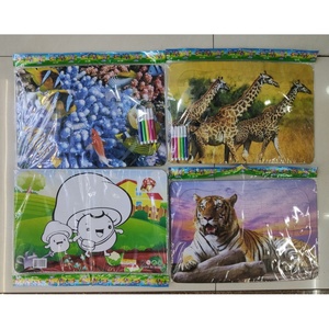 Livre de coloriage à deux pages pour tout-petits avec puzzle de coloriage à remplir et feutres de peinture – Kit d'activités en papier - Product Image 6