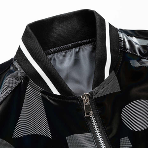 แจ็กเก็ตหนังสำหรับฤดูหนาวยูนิเซ็กส์ไม่เหมือนใครออกแบบได้ตามต้องการสไตล์เกาหลีปกตั้งเข้ารูป - Product Image 4