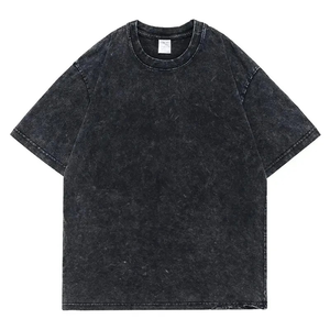 Último diseño ácido lavado camisetas de manga corta suave personalizado ácido lavado camisetas alto timbre hombres Casual ácido lavado camisetas - Product Image 6