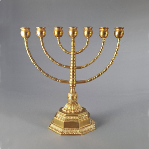 Greatest Quality Handmade Gold Plated <b>Brass</b> 7 Branch Menorah <b>Candle</b> <b>Holder</b> For Hanukkah And Home Decor Menorah <b>Candle</b> <b>Holder</b> - Product Image 5