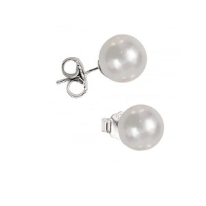 Orecchino di perle acriliche d'argento con 10mm 6 paia - Product Image 2