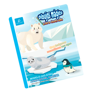 Libro de Colorear Mágico Portátil para Niños, con Forma de Dinosaurio, Animales Glaciares, Juego de Juguetes de Dibujo de Cartón, Certificado EN71 - Product Image 1
