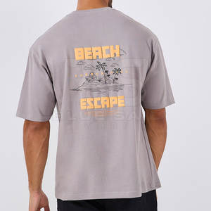 T-shirt d'été en coton 100% lourd pour hommes personnalisable impression bouffée en vrac avec motif graphique de lettres - Product Image 6