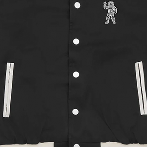 Chaqueta universitaria de línea en blanco y negro de alta calidad, chaqueta de béisbol con cuerpo de lana y manga de cuero, ropa de hombre 2025 - Product Image 6