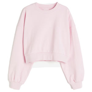 Sudadera Ecológica de Invierno para Mujer, Cuello Redondo, Bordada, Transpirable, de Forro Polar, Color Rosa Bebé, Resistente al Viento, Poliéster/Algodón - Product Image 1