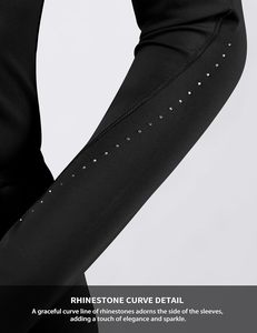 เสื้อแขนยาวสำหรับขี่ม้าผ้า1/4สำหรับผู้หญิงแห้งเร็วดูดซับเหงื่อขี่ม้า - Product Image 2