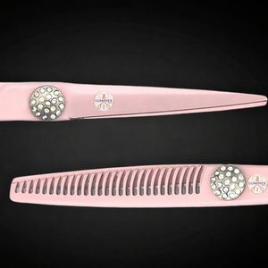 Professional Pink <b>Hair</b> Cutting & <b>Thinning</b> <b>Scissors</b> Set Stainless Steel Barber & Salon Hairdressing Shears with Adjustable - Product Image 3