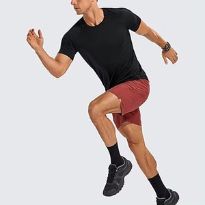 Camiseta de gimnasio de nailon 100% para hombre, camiseta sin mangas transpirable de secado rápido con hombros caídos, camiseta sin mangas transpirable sólida reflectante con estampado ajustado para hombre - Product Image 4