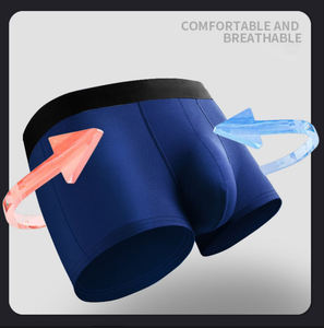 Calzoncillos Boxer de Tiro Medio para Hombre, a la Moda, Cómodos, Transpirables, Suaves y Lisos, Diseño Clásico, Directo de Fábrica - Product Image 4