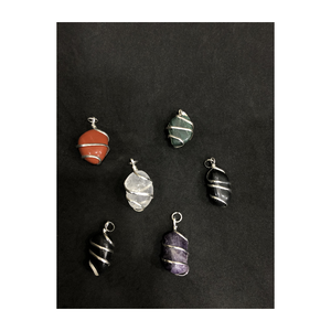Pendentif enroulé en fil de pierre pour bijoux Bijoux naturels Prix d'usine Pendentifs en pierre précieuse - Product Image 1