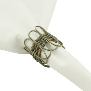 Hughie Set of Rattan Napkin Rings Stocked Wedding Napkin Rings - Product Image 1