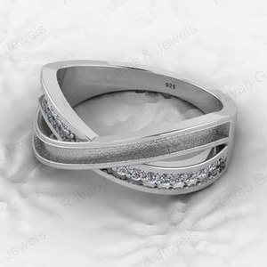 High Quality 925 Sterling Silver Cross Band Semi Mounting Bezel <b>Ring</b> Setting With CZ Resin Ashes Work Customizable Size Jewelry - Product Image 3