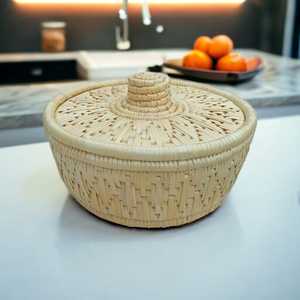 Casserole ronde de panier d'herbe de Moonj écologique d'artisanat indien du prix le moins cher pour la maison - Product Image 4