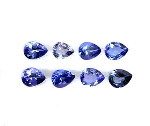 Lot de pierres précieuses tanzanite naturelle taillées en poire de Tanzanie 5-15 MM coupe à facettes violette IGI certifiée pour la fabrication de bijoux traités thermiquement - Product Image 2