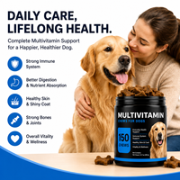 Complément Multivitaminé Quotidien pour Chiens : Soin de la Peau, du Pelage et Digestif – Friandises à Mâcher Souples – Marque Privée, Vente en Gros, Fabricant OEM, Usine
