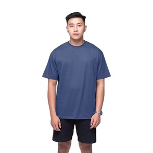 เสื้อยืดปรับแต่งทรงโอเวอร์ไซส์เสื้อเชิ้ตลำลองสีฟ้ามีสไตล์ผ้าฝ้ายนุ่มผ่อนคลายแฟชั่นใส่ได้ทั้งชายและหญิงลุคที่ใช้งานง่าย - Product Image 1