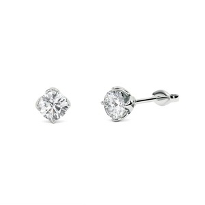 Pendientes de diamantes redondos de 0.30 quilates, diamantes cultivados en laboratorio en platino, para compromiso nupcial - Product Image 3