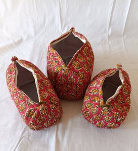 Vintage Fashion Striped Quilted Cotton <b>Cosmetic</b> <b>Bags</b> Hand Block Printed Eco-Friendly Durable Zipper Closure High Quality <b>Large</b> - Product Image 3