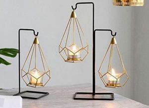 Portavelas Decorativos Geométricos de Aluminio para Velas de Té, Frascos de Metal para Velas y Decoración de Mesa para el Hogar - Product Image 2