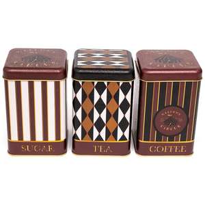 Ensemble de boîtes carrées en étain Kontensan 105x105x160 mm (lot de 3) Design vintage élégance cirque - Product Image 1