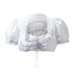 Top de tubo con cordón fruncido liso para mujer, blusa Dirndl de manga corta de encaje Sexy para Oktoberfest bávaro 2024 - Product Image 2