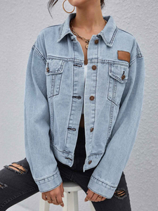 2024 mejor precio OEM mujeres diseño personalizado Color Denim 100% algodón Jean chaquetas para mujeres de buena calidad Pakistán directo de fábrica - Product Image 2