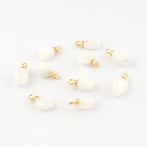 Proveedor profesional ZevA joyas cuarzo blanco DIY conector de fianza única Latón chapado en oro encantos encontrar conectores perforados superiores - Product Image 4