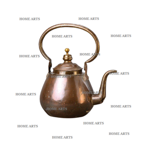 Bouilloire de service à café en laiton martelé de conception classique bouilloire à thé de taille personnalisée de forme ronde du meilleur exportateur en Inde - Product Image 5