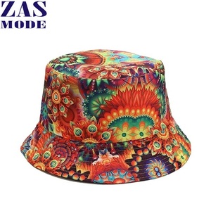 Vente directe usine – Nouveauté été : Chapeau de soleil à large bord 100 % coton pour adulte, imprimé intégral, idéal plage et extérieur, bob uni fabriqué au Bangladesh - Product Image 1