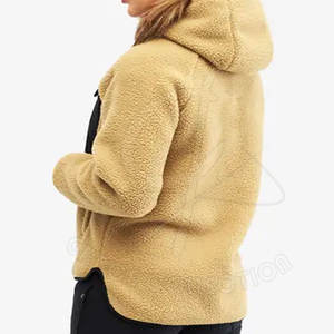 Women's New Fashionable Snow <b>Sherpa</b> <b>Hoodie</b> with Front Zipper Pocket Custom Color Hooded Collar Winter Season Made in Pakistan - Product Image 2