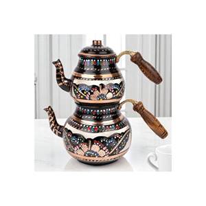 Grande théière en cuivre émaillé, vaisselle élégante pour les amateurs de thé - Product Image 2