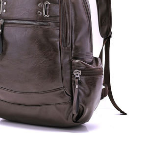 Custom Logo Print Large <b>Travel</b> Leather Backpack Hot Selling Accept Custom Logo Waterproof Leather Backpack - Product Image 5