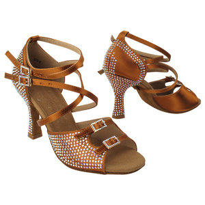 Zapatos de baile latino muy finos S1004CC, zapatos de ballet y baile de salón suaves con plantilla de goma y PU para baile de salsa - Product Image 1