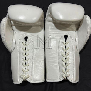 Gants de boxe en cuir faits main sur mesure par le fabricant, avec poignées et lacets au poignet, qualité supérieure pour l'entraînement - Product Image 4