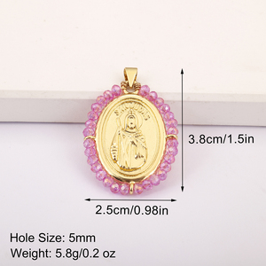 Colgante Católico de San Judas Tadeo QIKU con Circonitas, Joyería Religiosa para Hacer Collares, Manualidades - Product Image 5