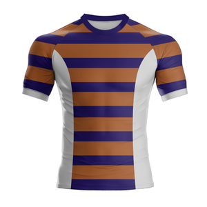 Maillot Rugby à séchage rapide personnalisé Maillot de sport rayé respirant avec impression numérique Style d'ensemble - Product Image 5