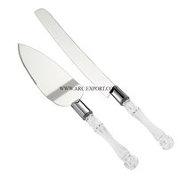 Vaisselle en métal argenté, articles de cuisine décoratifs, y compris un couteau à gâteau, accessoires de table pour la salle à manger, provenant d'un fournisseur indien