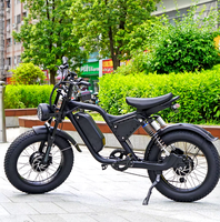 Sepeda Listrik Ban Tebal Aluminium 20*4 Inci dengan Suspensi Udara, Baterai Lithium 48V, Motor Ganda