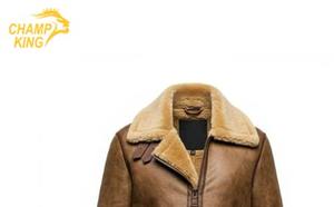 Veste en cuir pour homme en cuir de vache véritable doublure en satin col en fausse fourrure superposé veste 2025 - Product Image 2