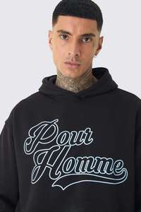 Ensemble sweat-shirt et jogging pour homme imprimé personnalisé, noir, tenue 2 pièces avec graphisme de lettres brodées, streetwear, survêtement - Product Image 3