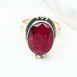 925 solide en argent Sterling cachemire rubis bague anniversaire et cadeau de fiançailles pour femmes filles naturel blanc pierres précieuses traitement thermique - Product Image 2